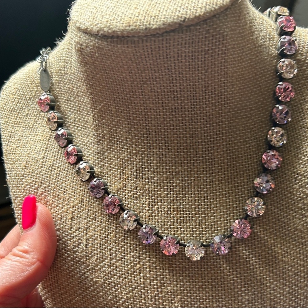 Swarovski Pink and Silver Crystal Necklace